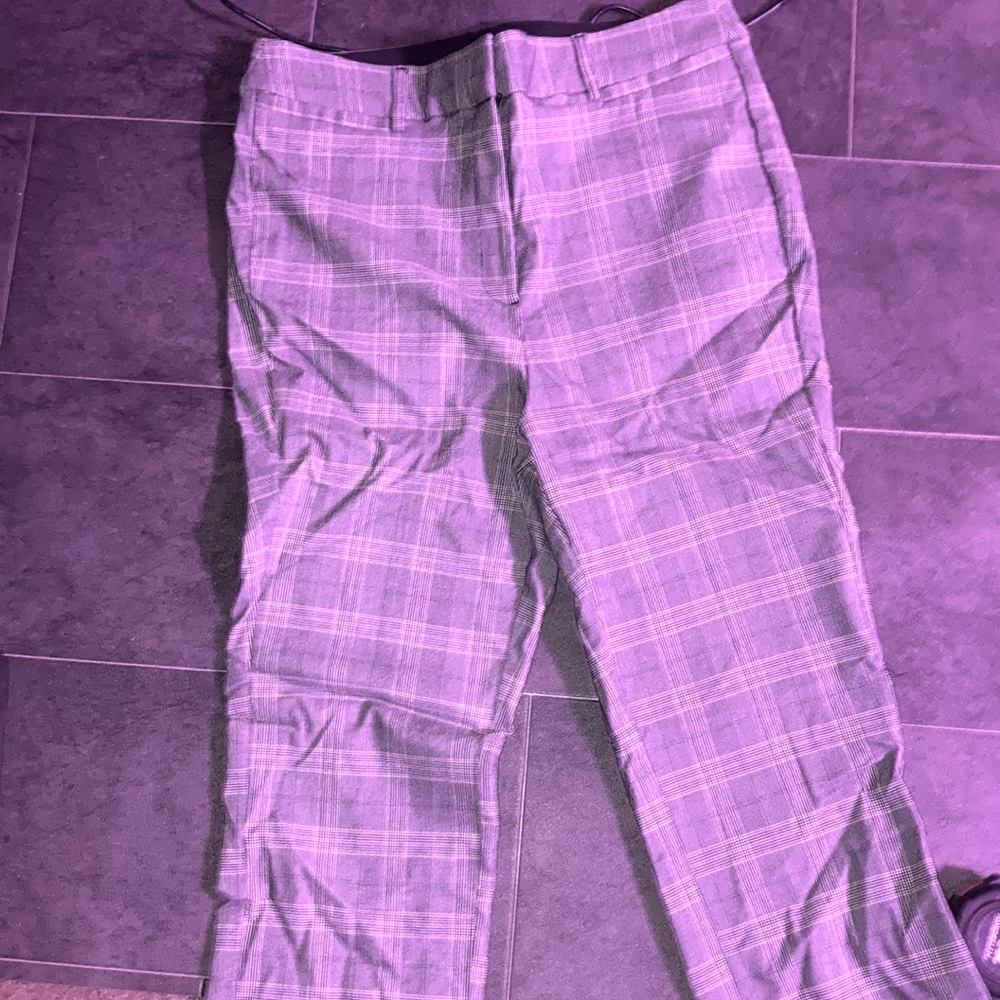 Brand new grey plaid dress pants